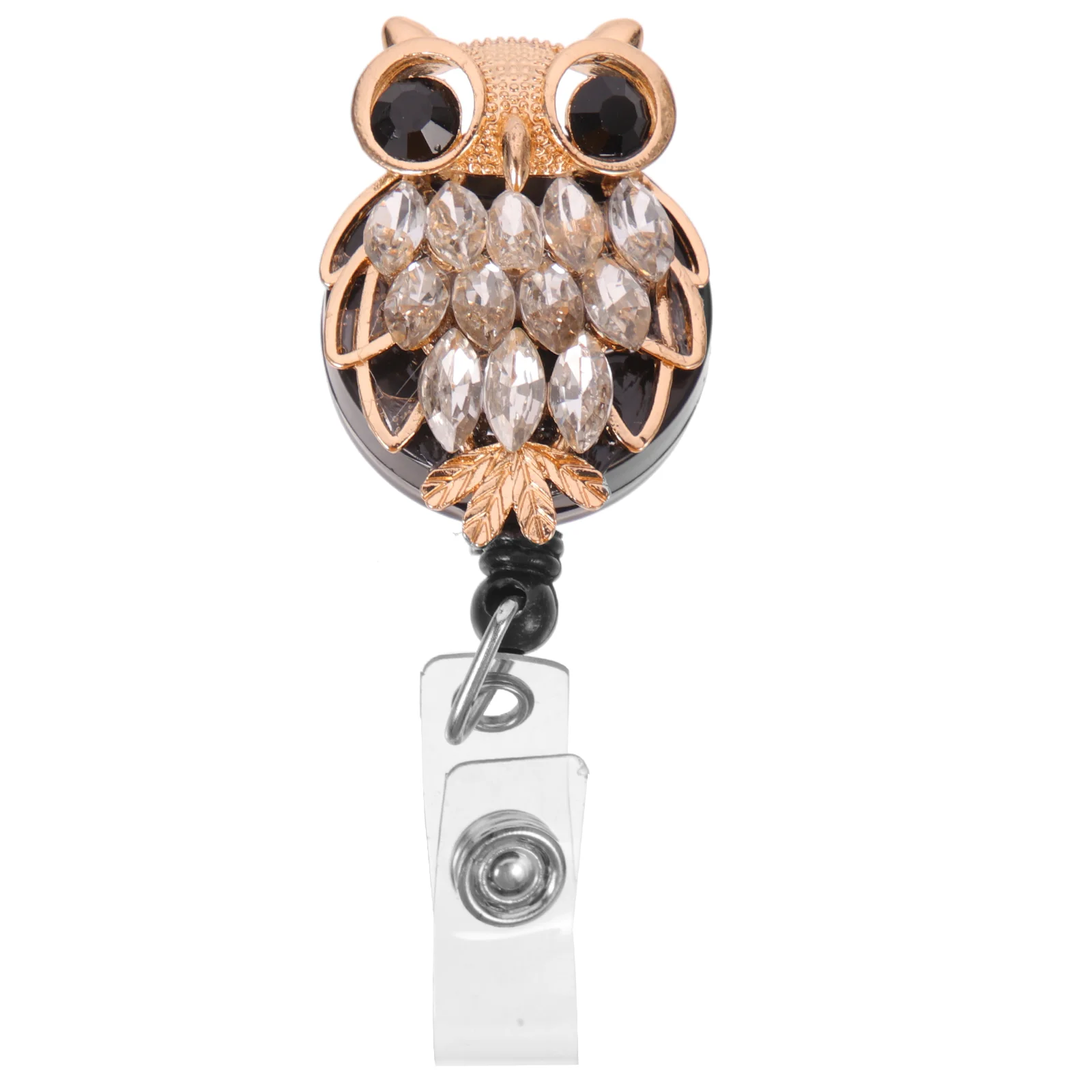 

Retractable Cards Clip Delicate Badge Clips Easy Buckle Owl Shaped Plastic Holder