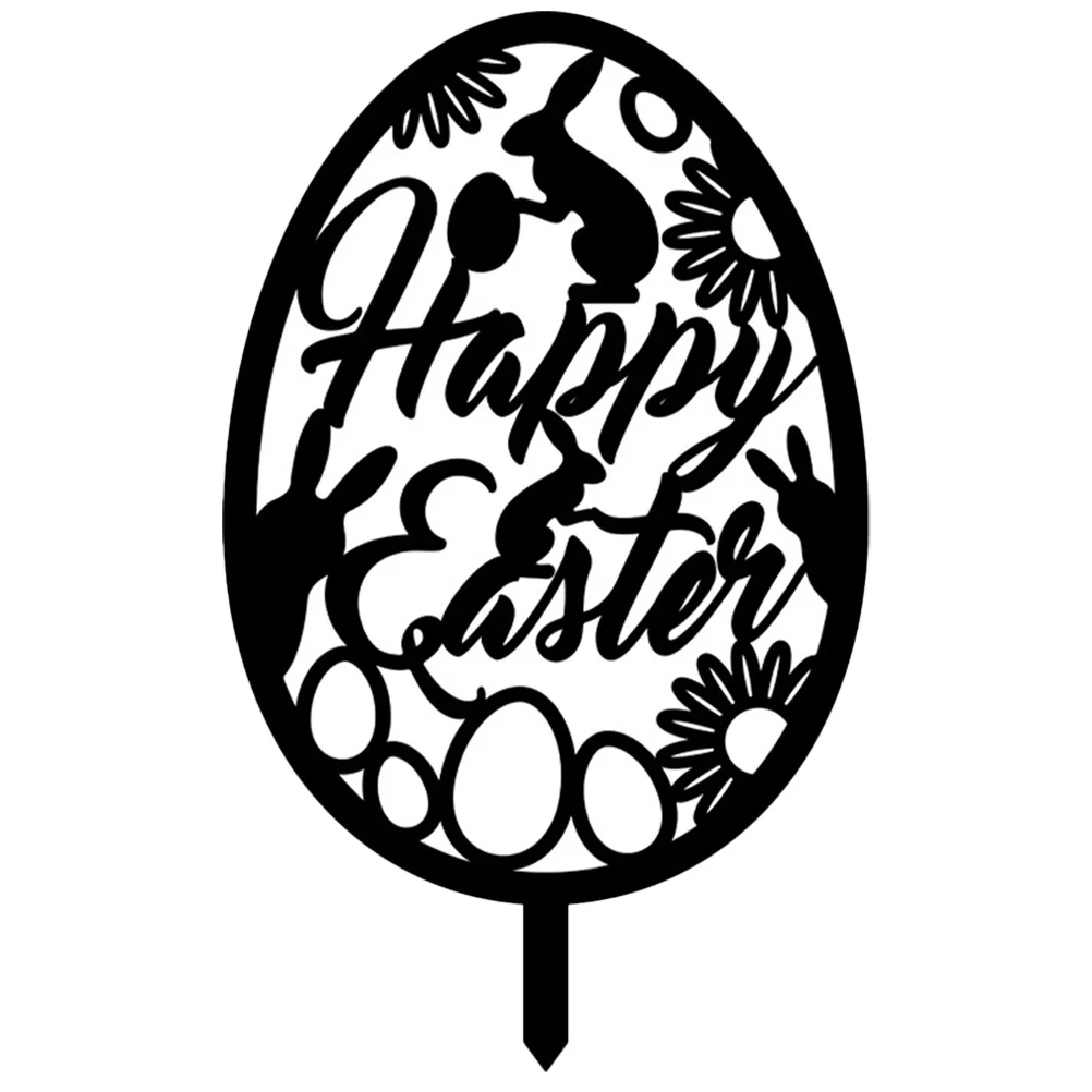 

Easter Yard Stakes Signs Garden Egg Stake Decorations Outdoor Decor Party Metal Decoration Lawn Ornament Decorative Silhouette