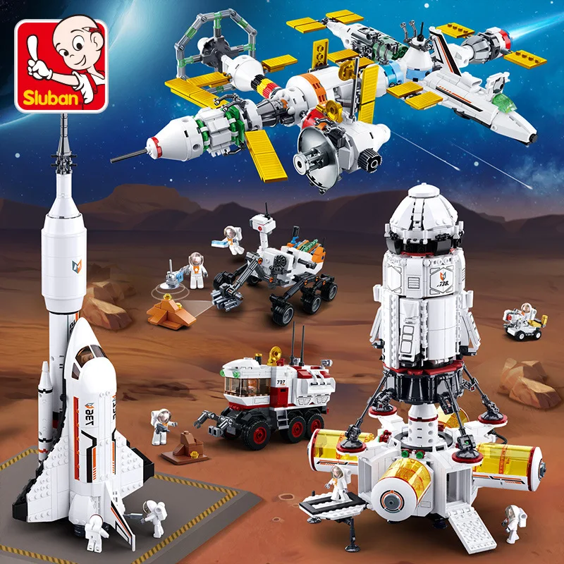 

Luban Assembling Building Blocks International Space Station Space Rocket Spacecraft Space Model Assembling Toys 0731-39 Blocks