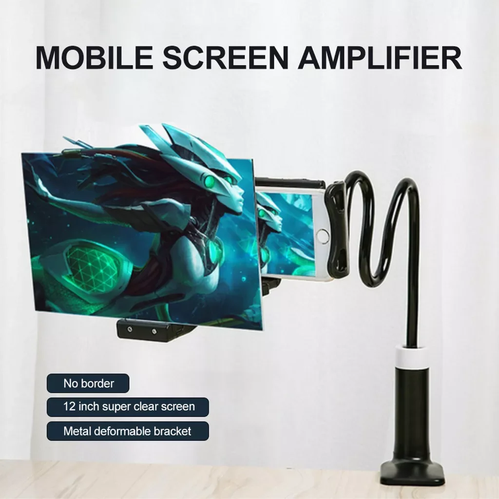 

12 inch Smartphone Screen Amplifier HD Projection Bracket 360 Degree Adjustable Clip Universal Screen Amplifier 504#2