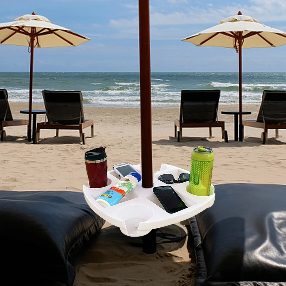 

Umbrella Table Tray Beach Snack Drink Cup Holder for Beach Garden Swimming Pool