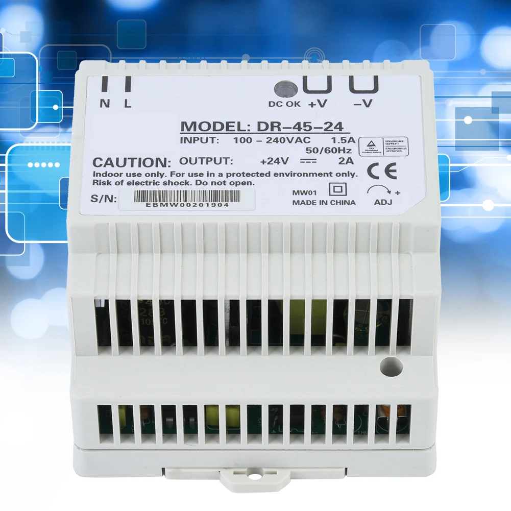DR-45-24 электропитания переключения AC/DC рельса гама 45W одновыходового 24V