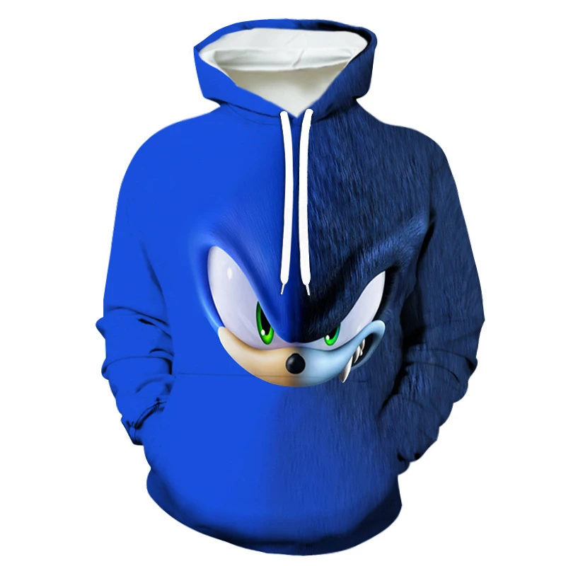 

2023 Popular Cartoon Sonic Adult Children Long-Sleeved Hoodie New Anime Zipper Hooded Loose Spring and Autumn Boy Gift