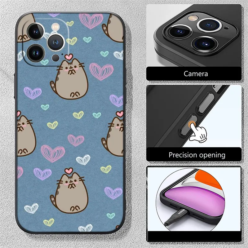 BD28 P-Pusheens Cat Новый чехол для телефона Xiaomi Mi POCO C50 C51 C55 C65 X6 F6 F5 M6 C75 A1 A2 A3 5X 6X Lite Pro