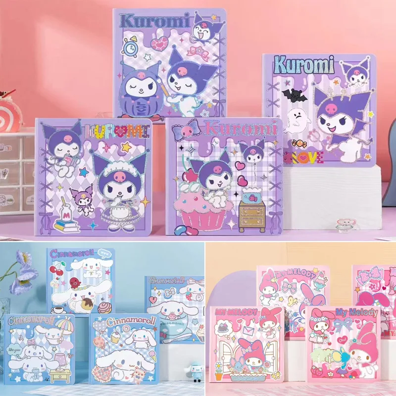 

4 шт. Kawaii Kuromi My Melody Cinnamoroll мультяшный квадратный ручной ноутбук студенческий аниме Sanrioed девушка сердце милый портативный блокнот