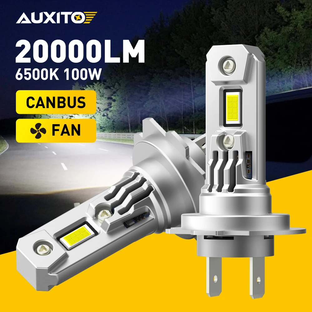 

AUXITO H7 LED Headlight 20000LM 100W Super Bright 6500K White Turbo Wireless for Car Peugeot 308 207 Head Lamp Honda Civic Camry