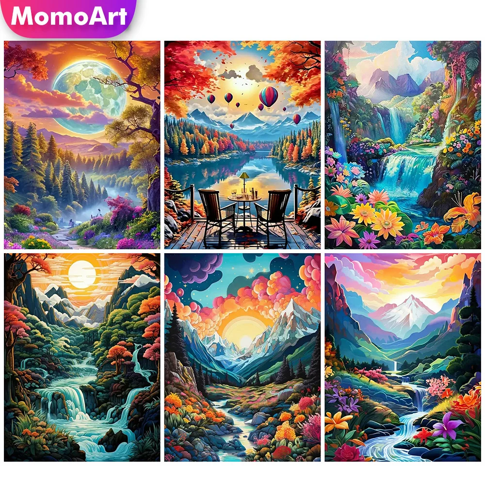 MomoArt Алмазная вышивка озеро пейзаж Набор для вышивки мозаика дерево картина