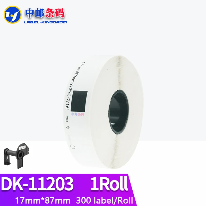 

1 Refill Rolls Compatible DK-11203 Label Tape 17*87mm 300Pcs for Brother QL-570/700/800/1100 Thermal Printer DK11203 DK-1203
