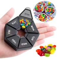 3pcs portable pill case one week 7 grids plastic candy case storage holders ultralight pill tablet sweets dispenser container