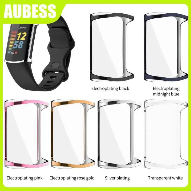 

Protective Shell Anti-drop Smart Accessories Screen Protector Plating Tpu Dustproof For Fitbit Charge 5 Protective Cover