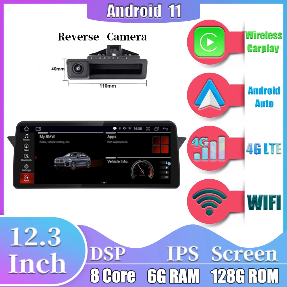 

For BMW X1 E84 2009 - 2015 iDrive / CIC 4G LTE Android 11 IPS 12.3" DSP Car Radio Multimedia Video Stereo Player Navigation GPS