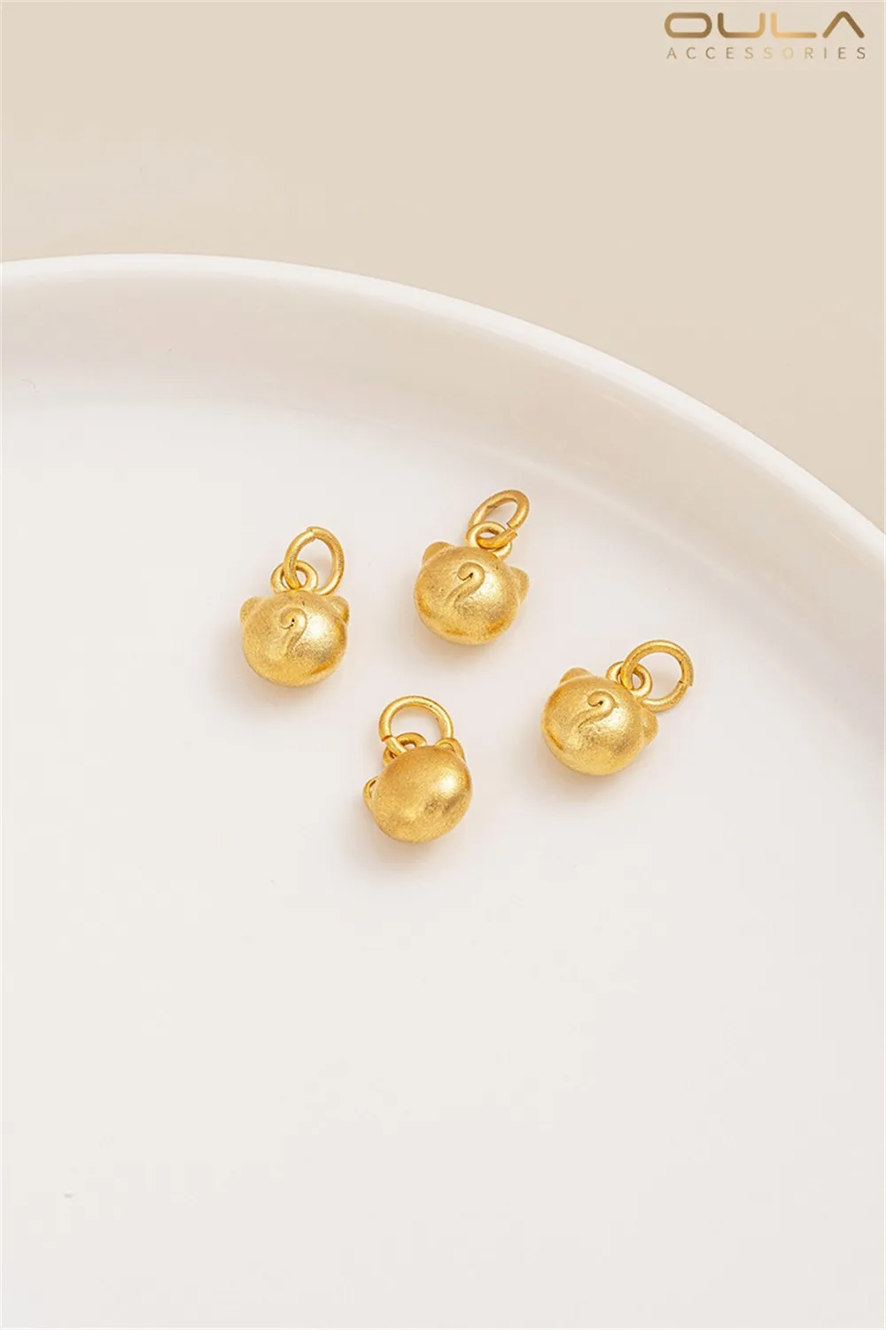 14-каратное позолоченное покрытие аксессуары круглая голова кошки через