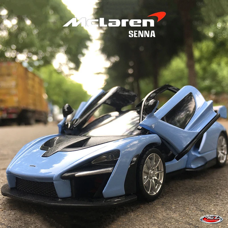 

MSZ 1:32 New Style McLaren Senna Sound And Light Model Diecast Metal Vehicle Pull Back Simulation Collection Childrens Toy Gift