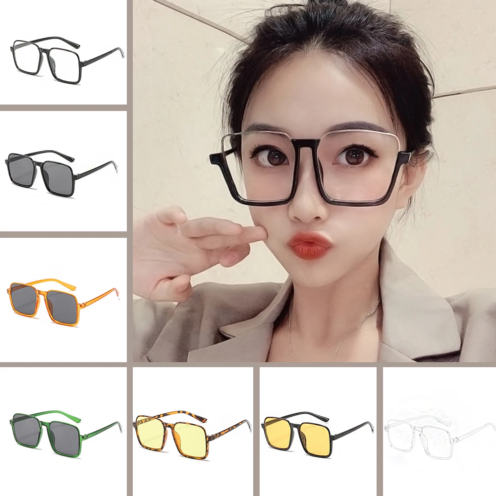 

New Classic Vintage Square Sunglasses Women Oversized Sunglass Women Men Retro Black Sun Glasses Shades Goggle UV400 Large-Frame