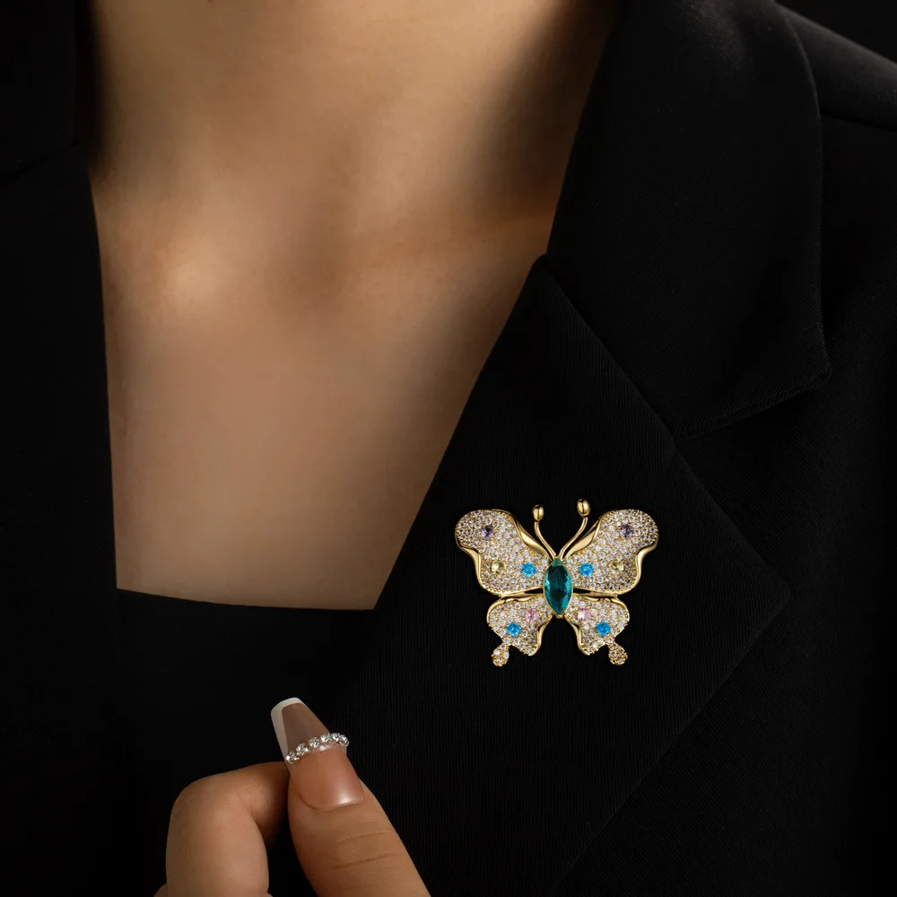 Винтажные хрустальные булавки-бабочки для женщин цвет в ассортименте