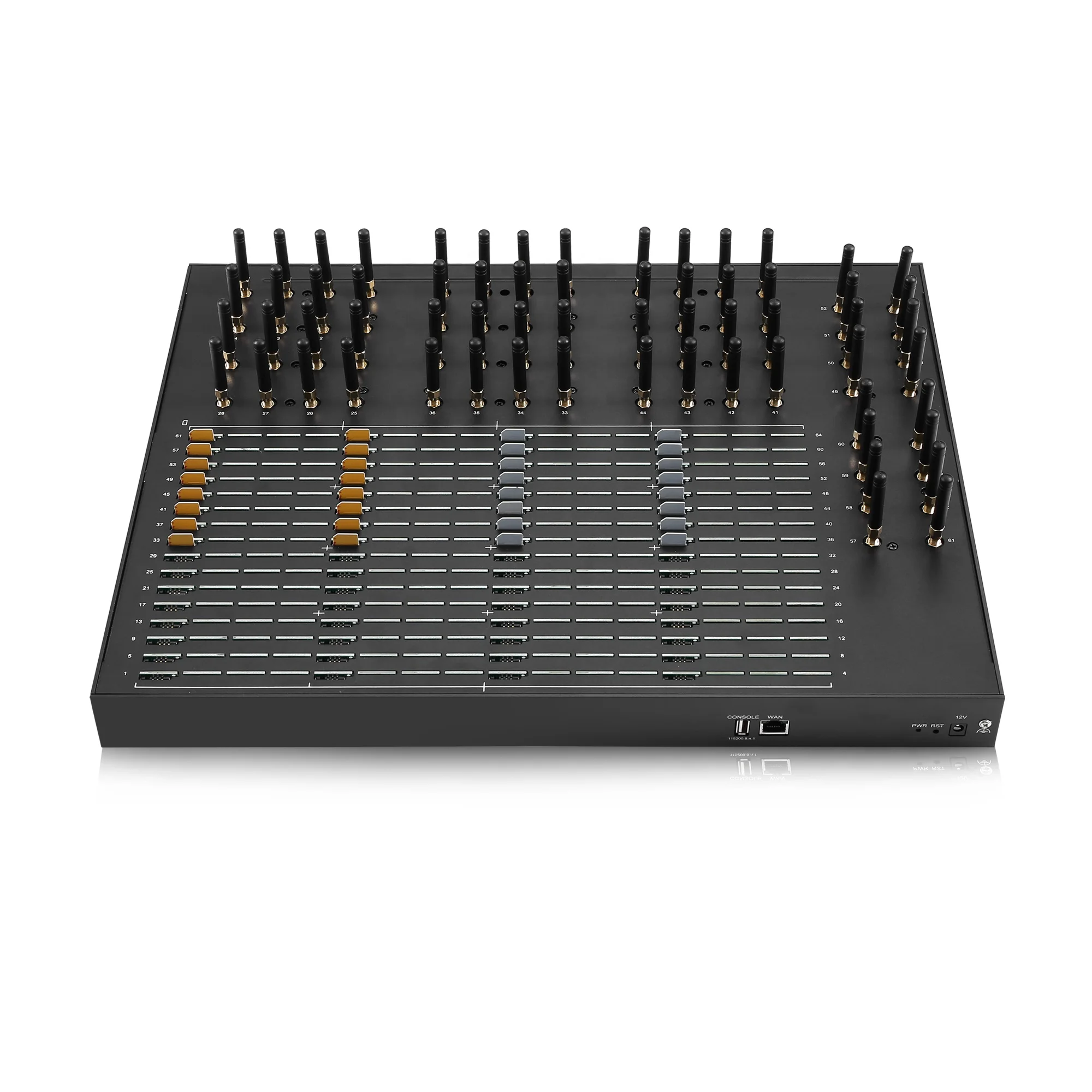 

Low cost 4G SK 64ports 64 sim slots bulk sms gateway Sim Box for sms send and receive Support Http Api suto imei change