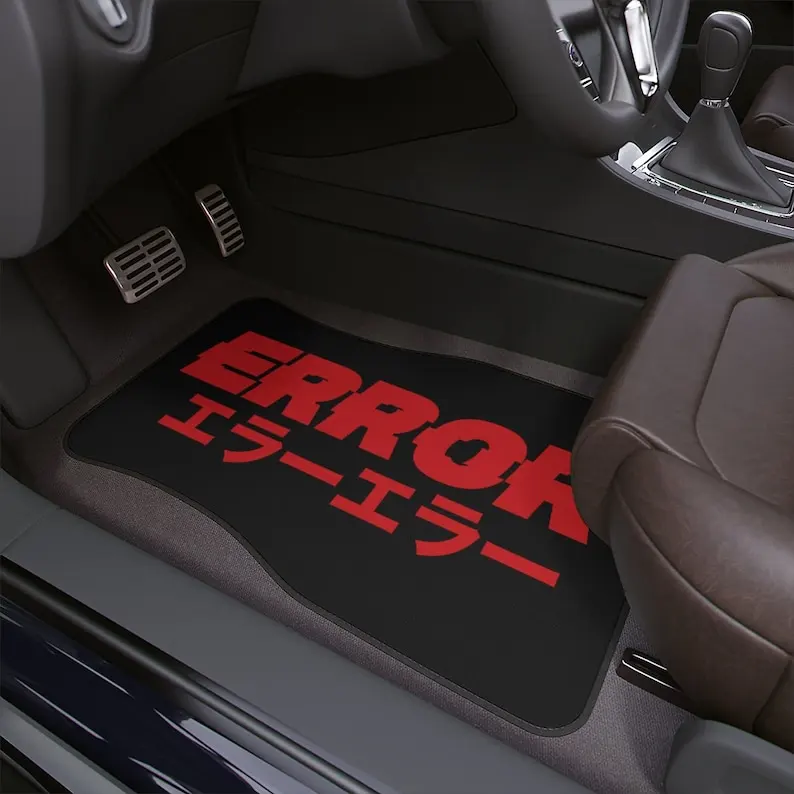 

Error Japanese language, car floor mat, cute car accessories for teens, japanese letters, kanji, cyberpunk print, kawaii decor,