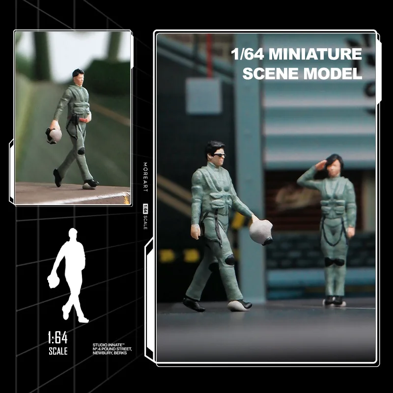 Окрашенные фигурки 1/64 пилот солдат ВВС фотосессия мини-модель песчаная