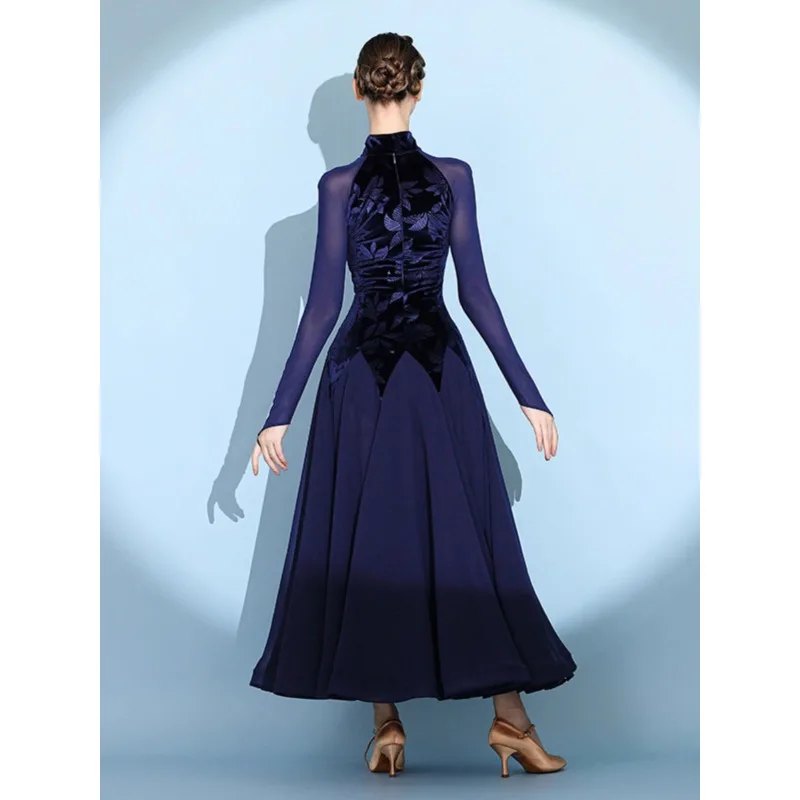 Платье для современных танцев с бархатным принтом модель 2124 года стандартное