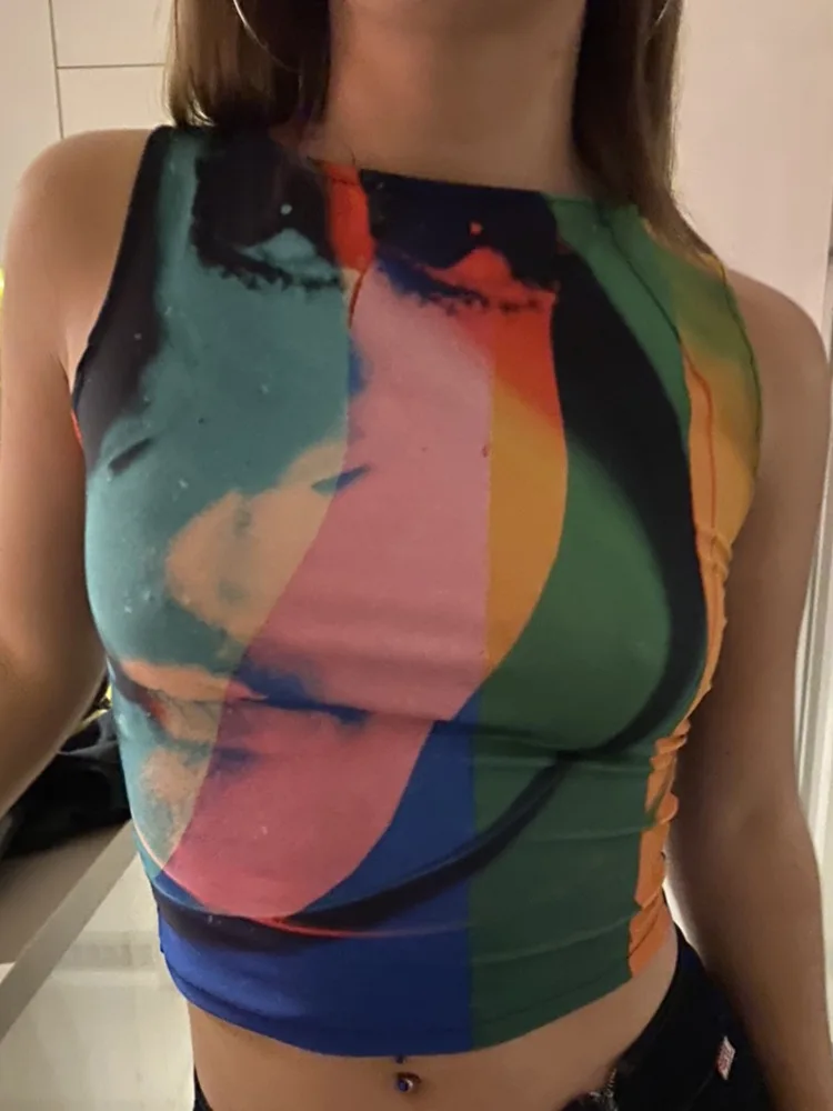 

Streetwear Harajuku Y2K Mesh Tank Tops Women Crewneck Korean Vintage Cropped Shirts Vintage Fashion Cute Camisole 2022 New