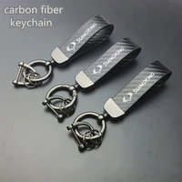 carbon fiber car key pendant split rings keychain auto vehicle keychain for ssangyong actyon korando kyron musso rexton tivoli