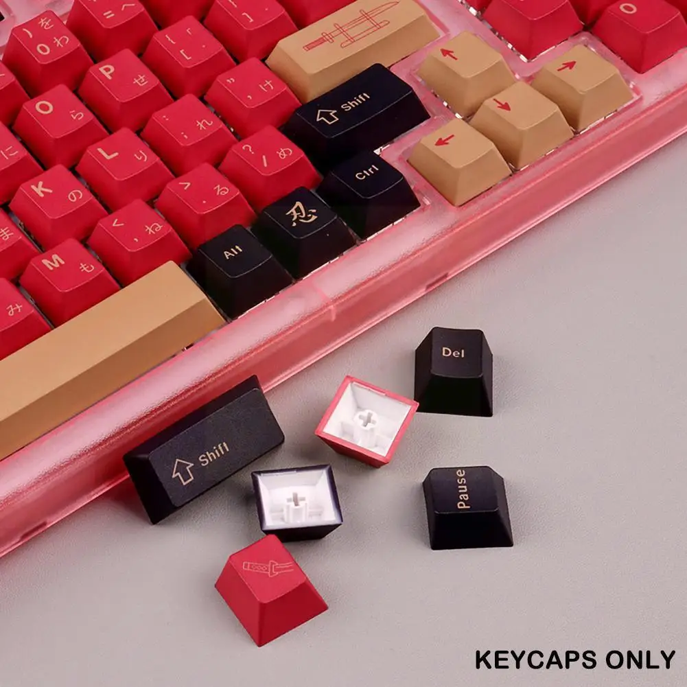 

Gmk-красный самурайский профиль Pbt крышка краска подлежащая японская крышка s для переключателей Mx Механическая плата N9g5