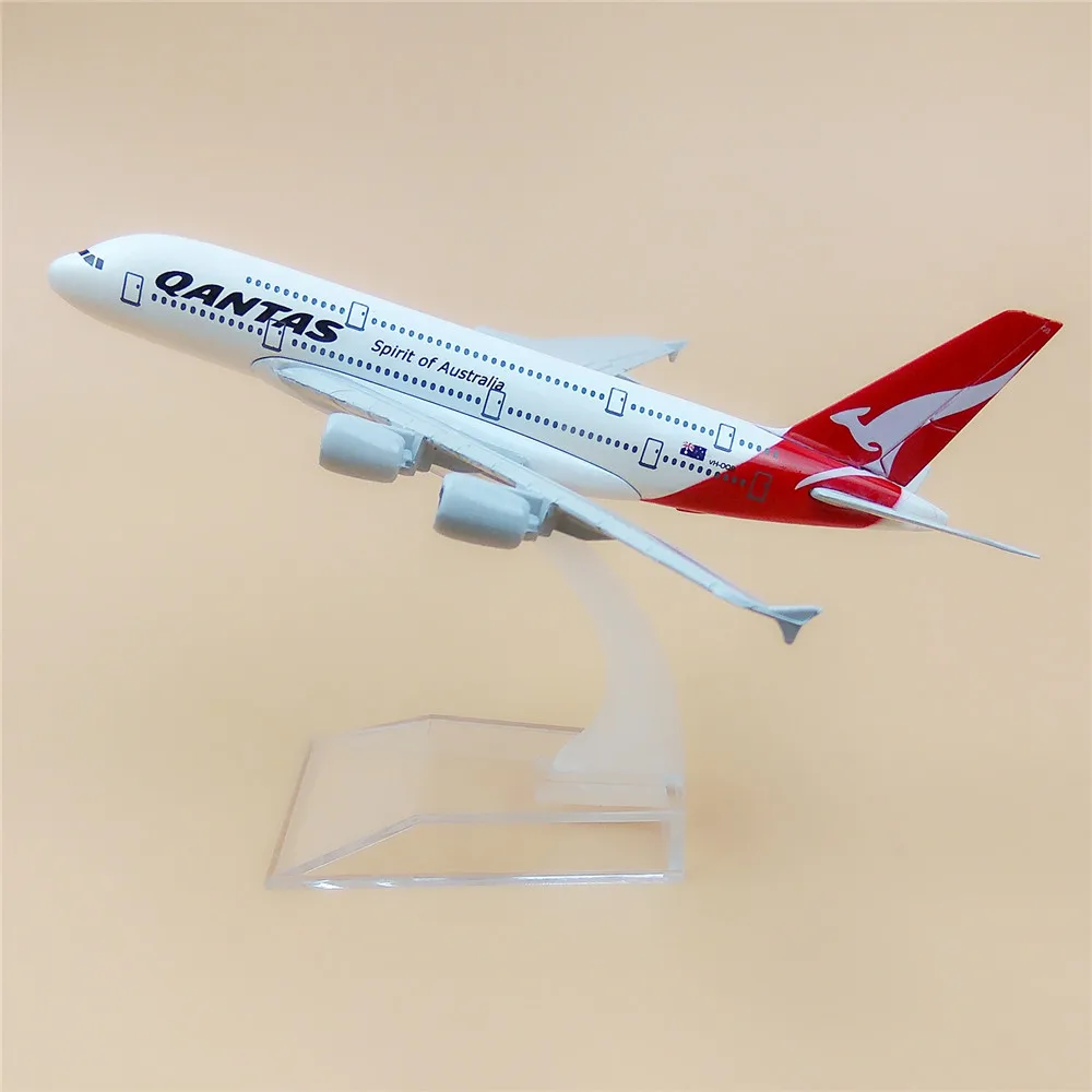 

16 см модель воздушного самолета из металлического сплава Австралийский Qantas A380 Airways Airbus 380 Airbus Модель самолета w подставка подарок