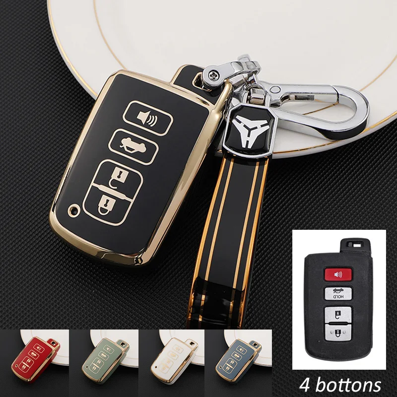 

Мягкий чехол для автомобильного ключа из ТПУ, чехол для смарт-ключа, чехол для ключа для Toyota Camry Corolla RAV4 Highlander Avalon 2015 2016 2017, аксессуары для ключей