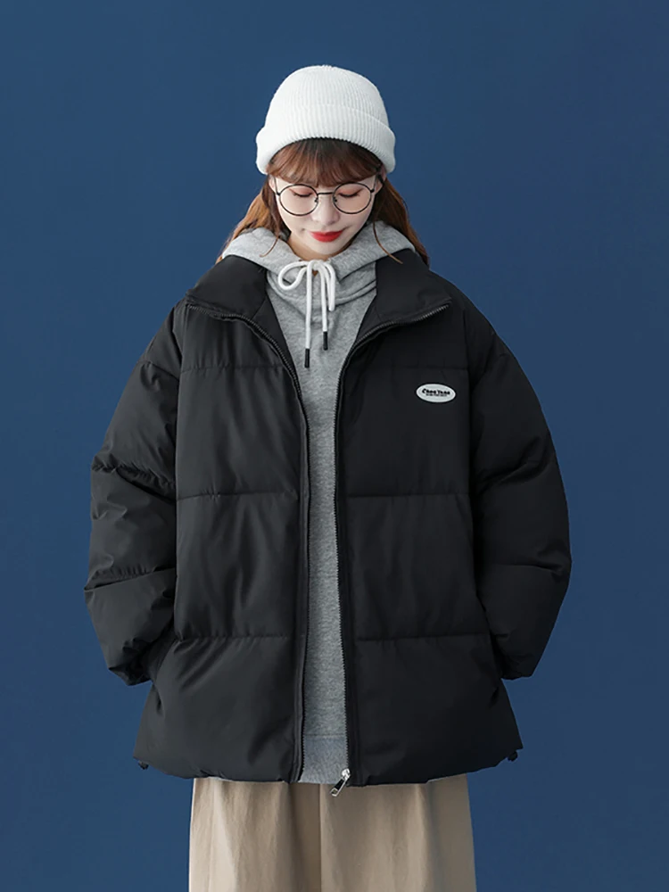 AOSSVIAO Winter Light Down Short Jacket Women 90% White Duck Down Warm Coat Ladies Stand Collar Casual Loose Solid Color Outwear