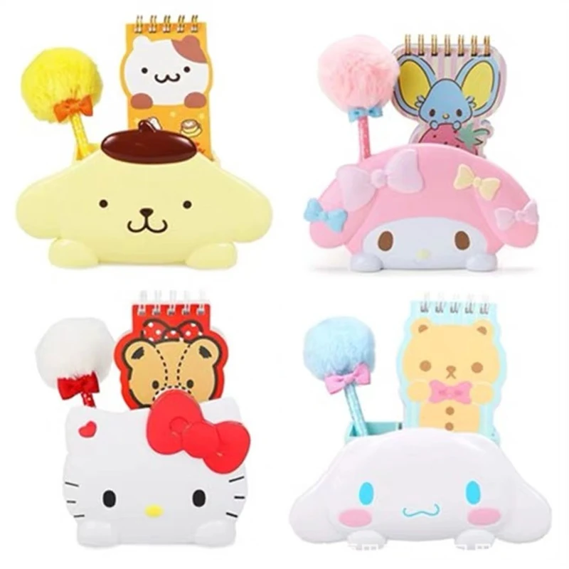 

Kawaii Sanrios Kitty Cat Cinnamoroll My Melody Anime Cartoon Pen Holder Sticky Notes Pen Sets Stationery Box Desk Organizer Gift