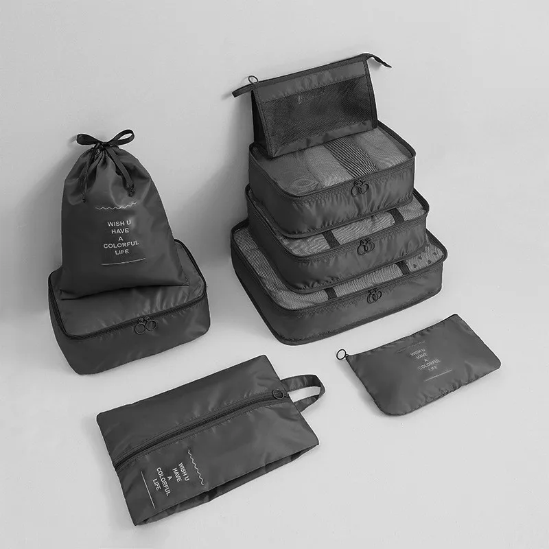 

8 Pieces Travel Bag Organizer Clothes Shoe Bags Travel Organizer Traveling Compression Packing Cubes Suitcase Luggage Organizers