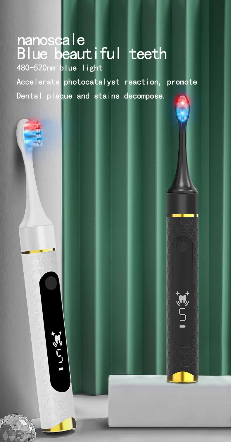 Enlarge Adult Electric Toothbrush, Oral Cleaning, Teeth Whitening Tools, Multimodal Level 7 Waterproof Send Acoustic Brush Head