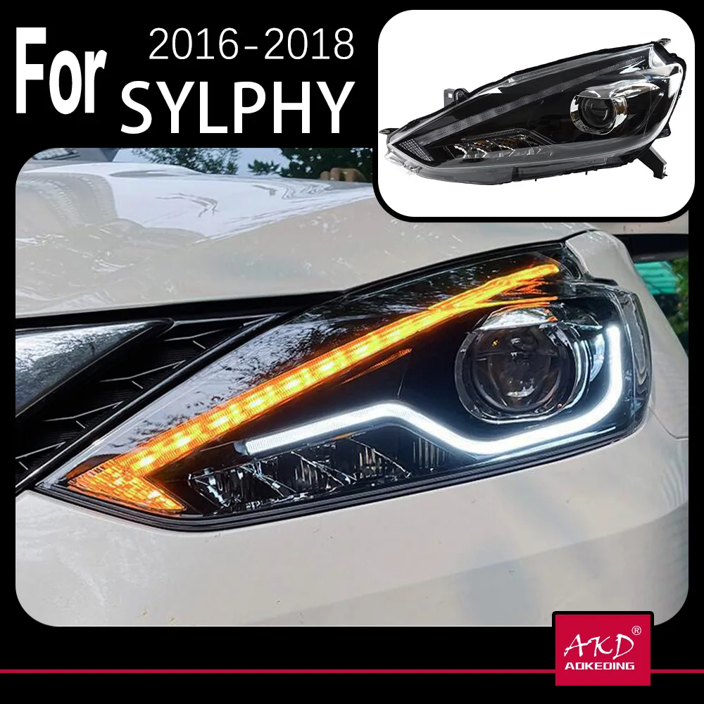 

AKD Car Model for Nissan Sylphy Headlights 2016 2017 2018 Head Lamp LED Headlight DRL Lens Headlamp H7 D2H HID Xenon bi xenon
