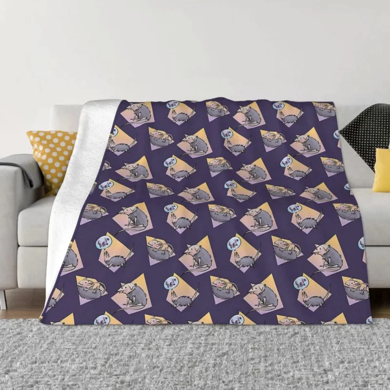 

Одеяло для мыши Possum Didelphinae, Фланелевое декоративное одеяло opossum, оптическое портативное домашнее покрывало