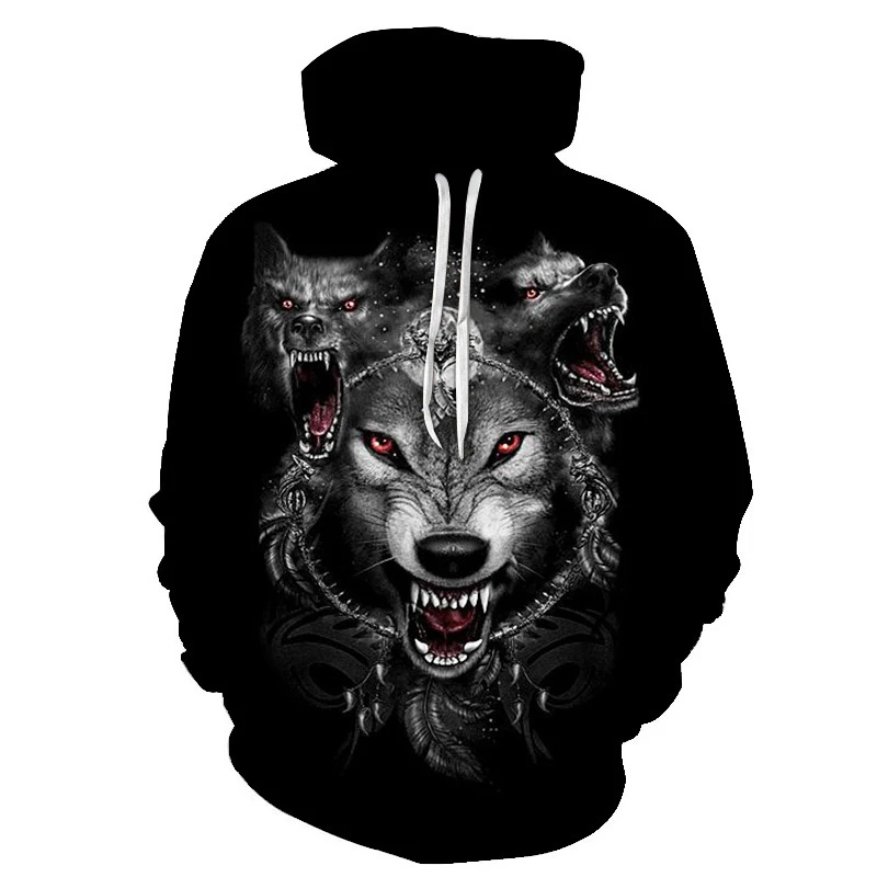 

2022 Fashion Men Snow Wolf Animal 3D Printed Hooded Hoodies Men / Women's Shinning Wolf Design Sweatshirts 3D Harajuku Hoody