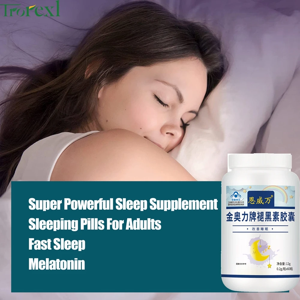 

Trorexl Night Time Sleep Aid Help Improve Insomnia for good sleep 1 capsule before bed 200mg, 60Counts
