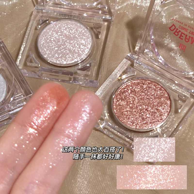 

Hot Sale Glitter Eye Shadow Cream Sparkle Feeling Pearlescent Eyeshadow Palette Brighten 3D Face Contour Beauty Makeup for Woman