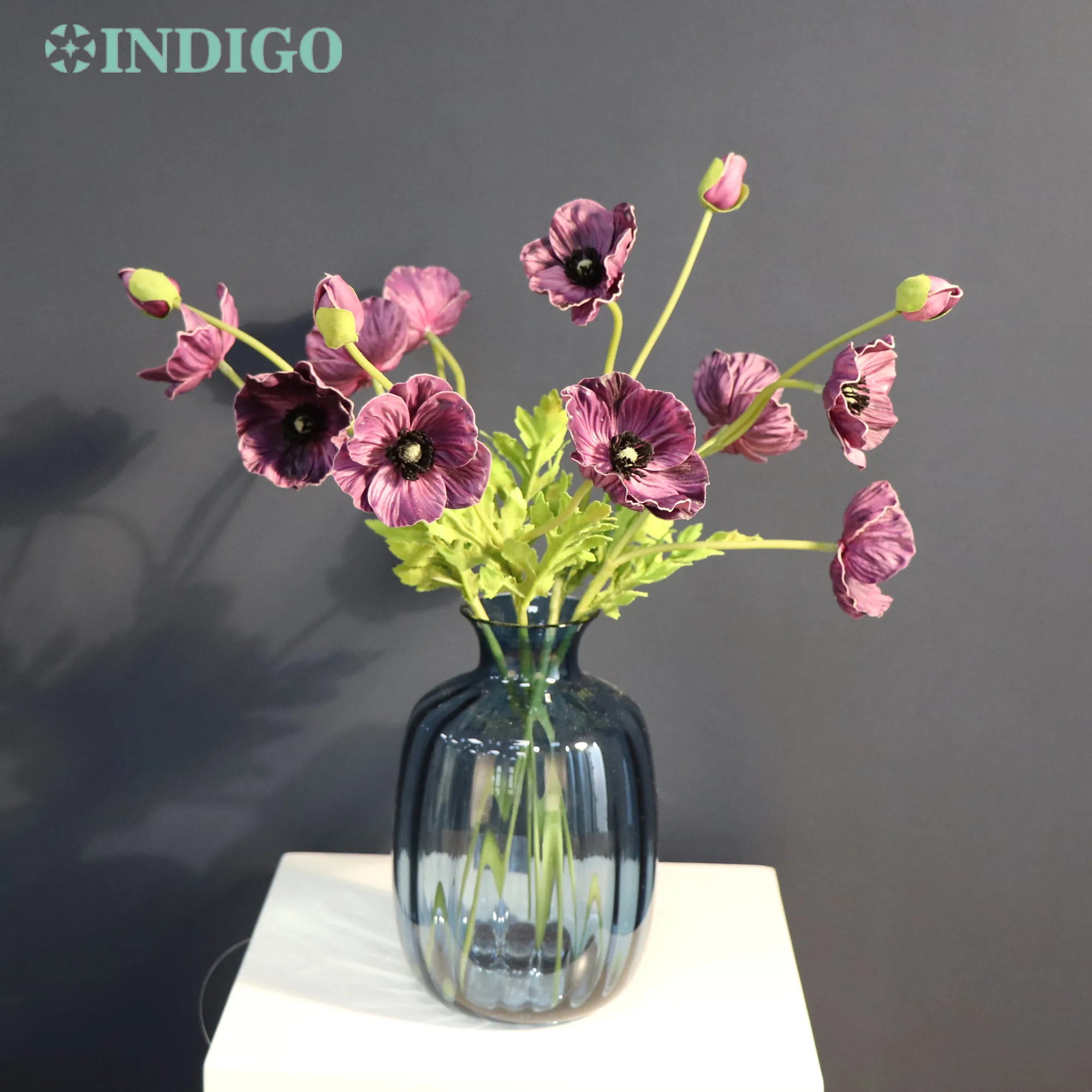 5 шт. пурпурная анемоновая Маргаритка (3 цветка/ствол) 42 см красивое искусственное цветочное событие искусственное украшение для стола подарок-индиго