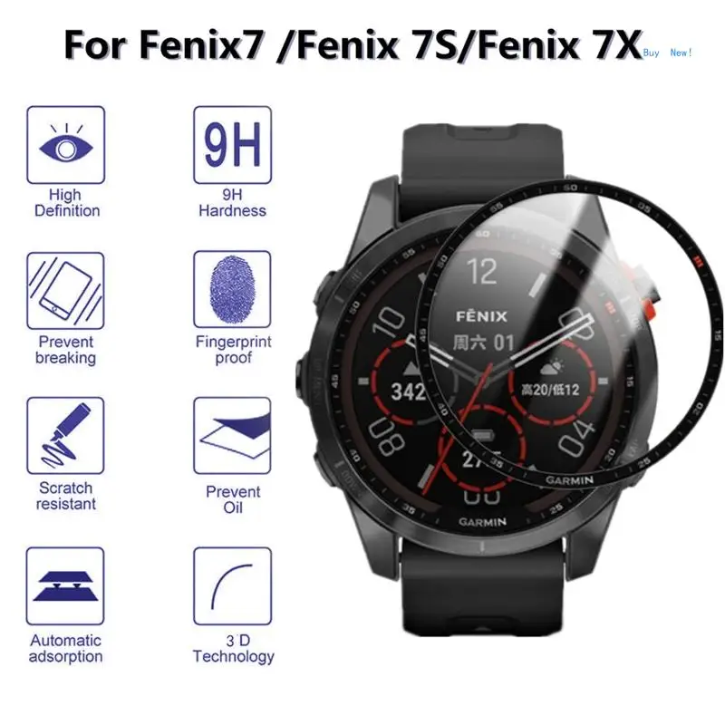

3D Curved Edge Film for for fenix 7/7X/7S Watch Full Cover Screen Protector 2