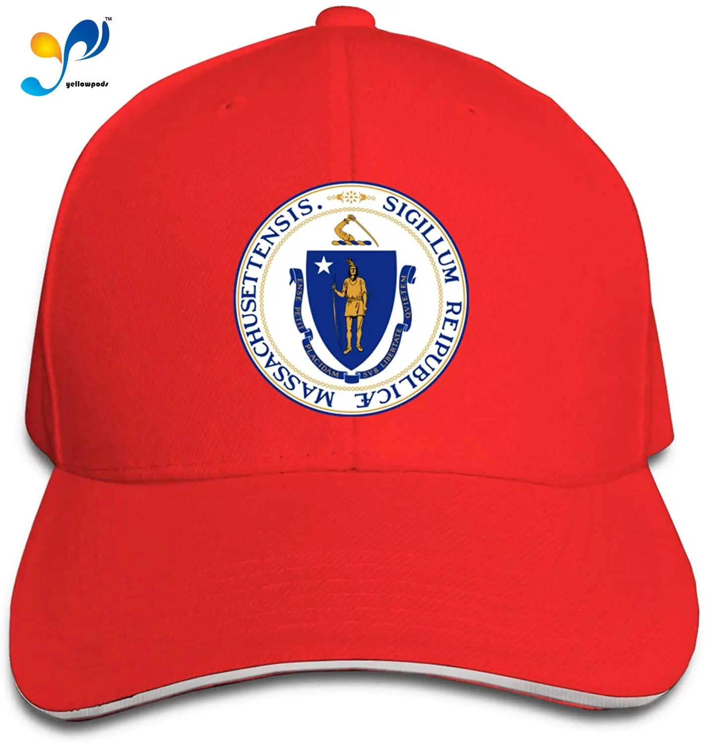 

Seal Of Massachusetts Sandwich Cap Men Woman's Sun Hat Free Regulating