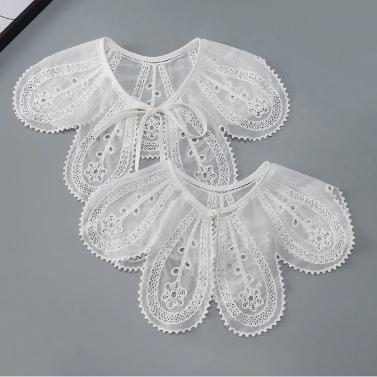 

Ladies White Shirt False Collar Summer Dress Detachable False Faux Collar Necklace Choker Tie Korean Style Women Fake Collar