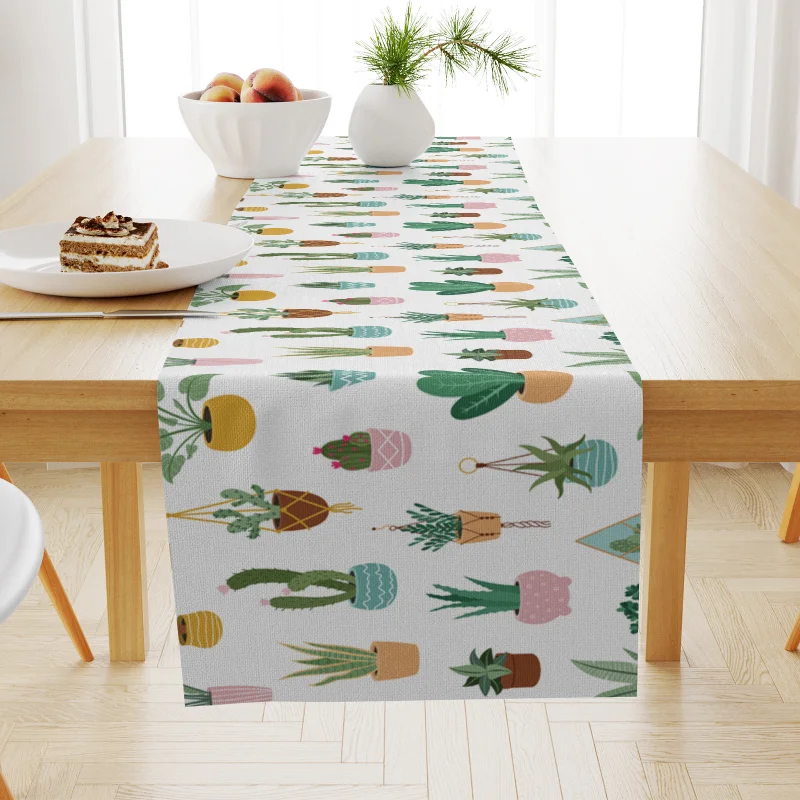 

New Summer Table Runner Sunflower Flower Pattern Table Mat Heat Insulation Non-slip Dining Room Decoration Art Linen Tablecloth