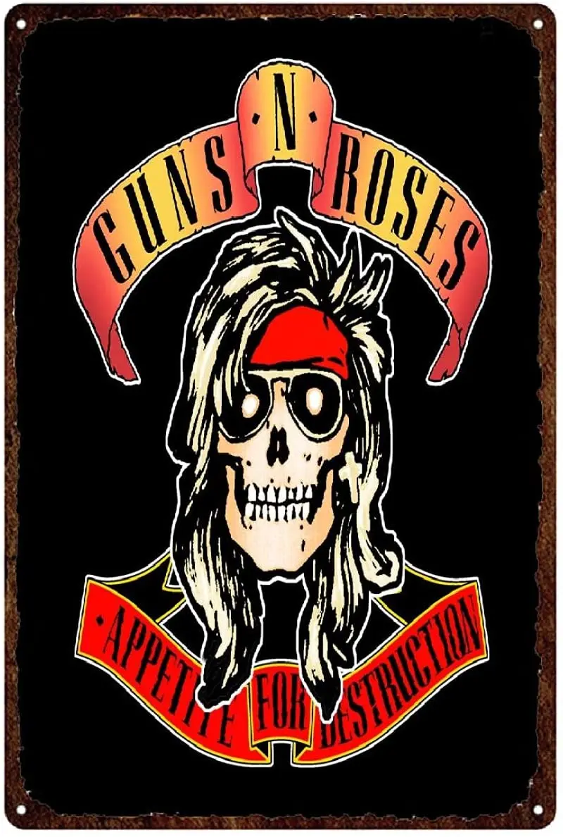 

Guns N Roses Tin Sign Plaque Metal Sign Bar Poster Room Home Decoration Accessories Vintage Wall Decor 20x30cm WD25570