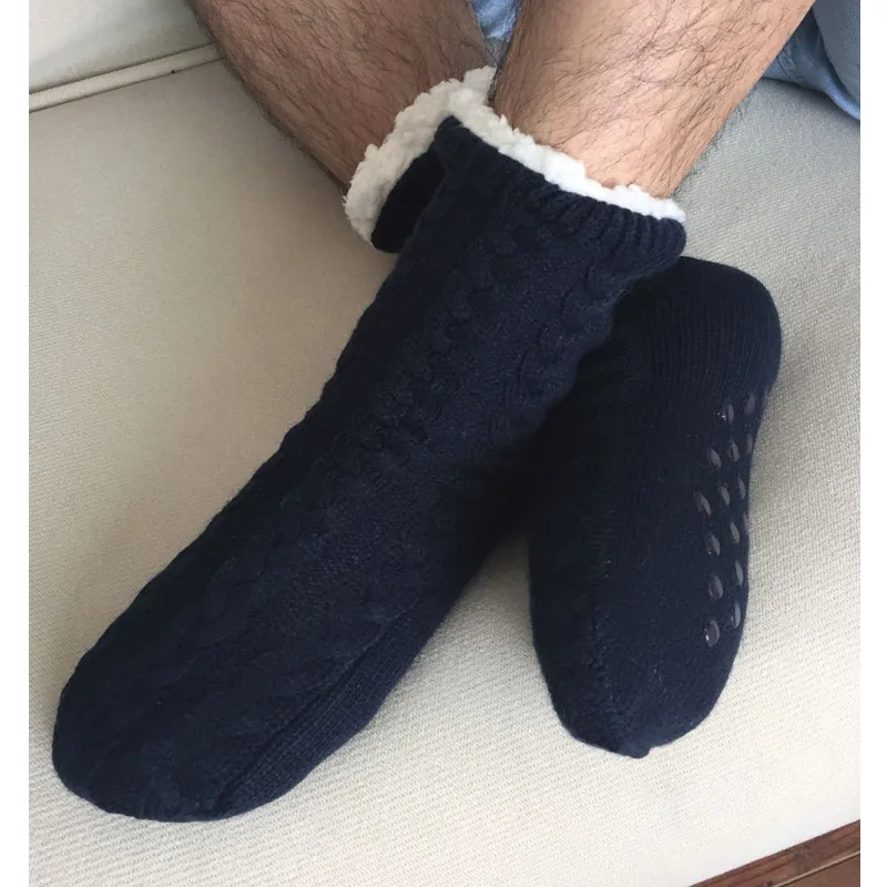 Mens Thermal Socks Winter Short Cotton Thickened Plus Velvet Home Sleeping Soft Anti slip Floor Sock Male Gifts 2022 New Fashion