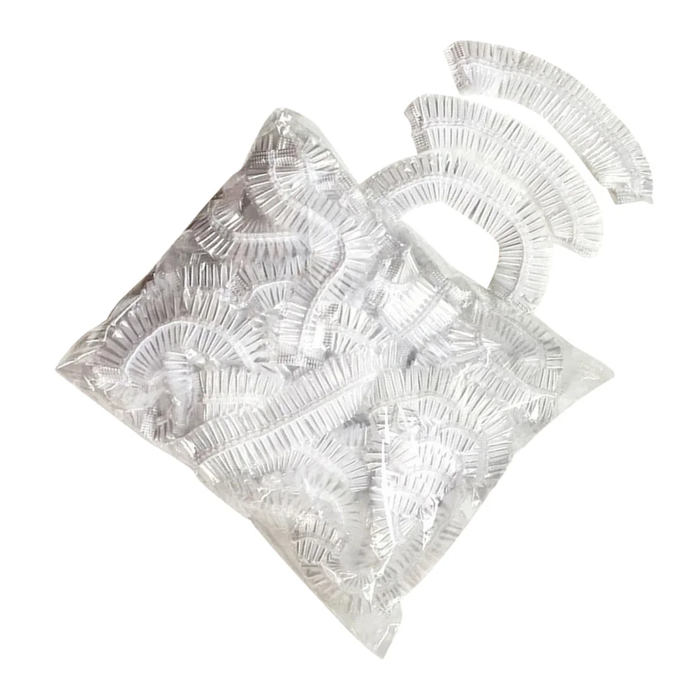 

200pcs Shower Hat Transparent Waterproof Bath Cap Elastic Bath Caps for Ladies Men Bathing ( Low Pressure )