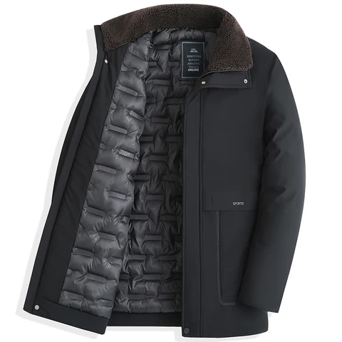 Зимняя облегающая Мужская парка с меховым воротником, утепленная военная куртка, пальто для кемпинга, мужская повседневная одежда, теплая верхняя одежда для мужчин