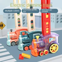 electric domino train automatically issues licenses to put childrens abs plastic toys