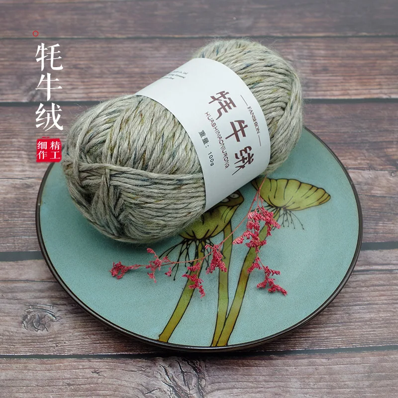 

1pcs 100g/ball Thick Alpaca Velvet Pure Wool Stick Needle Scarf Hat Coat In Yak Velvet Is Hand-woven Crochet Yarn