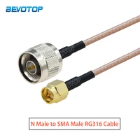 1pcs n type male to sma male plug connector adapter rg316 cable low loss coaxial pigtail jumper 50 ohm 15cm 30m