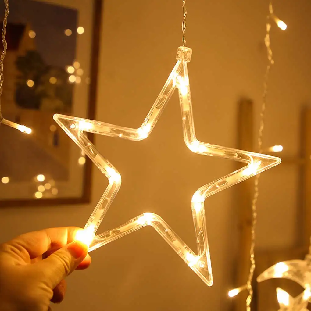 

Домашняя Рождественская гирлянда для помещений, потолочная лампа-занавеска, портативное украшение для нового года вечерние вечеринки, бан...